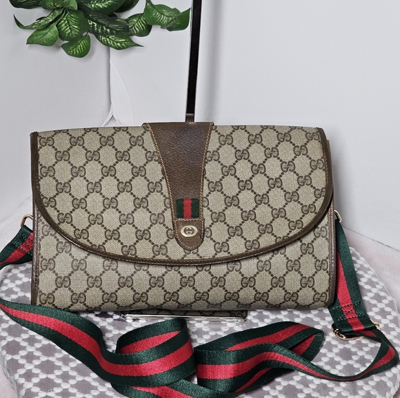 GUCCI GG Web SherryLine Clutch Bag PVC Leather (Removable Unbranded … - Picture 7 of 10